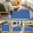 thumbnail image 6 of Dark Blue Greek Key Large Area Rugs for Bedroom Living Room, Soft Non Slip Carpet Bedside Rug, Geometric Greece Ancient Farmhouse Geo Round Floor Cover Kitchen Accent Rug 6' for Dining Room/Office, 6 of 9