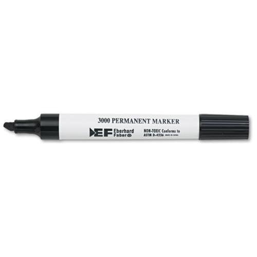 Eberhard Faber(R) 3000(R) ChiselTip Permanent Markers Black 12 Count