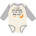 thumbnail image 3 of Inktastic I Love My Sisters to the Moon and Back Boys or Girls Long Sleeve Baby Bodysuit, 3 of 5
