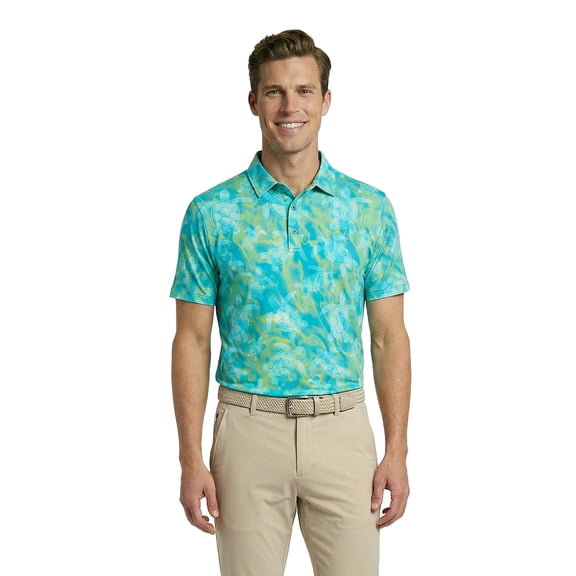Birdie Bound Men's and Big & Tall Men's Novelty Print Golf Polo Shirt, Sizes XS-4XLT