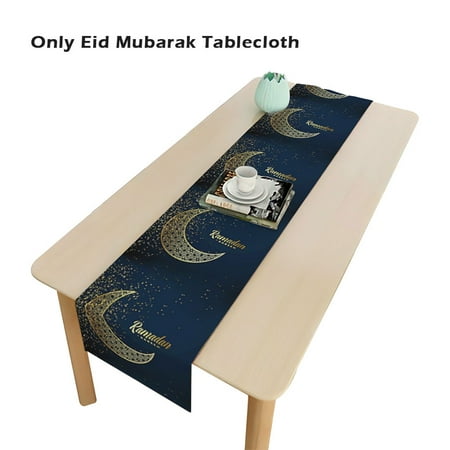 

Home Decor Party Supplies Dust Cover Eid Mubarak Tablecloth For Festival Dining