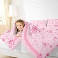 thumbnail image 5 of Feelyou Cute Pink Ribbon Bedding Comforter Set for Kids, Cartoon Love Heart Twin Comforter Sets, Dreamy Princess Style Reversible Bedding Set, Lightweight Room Decor, 2pcs, 5 of 9