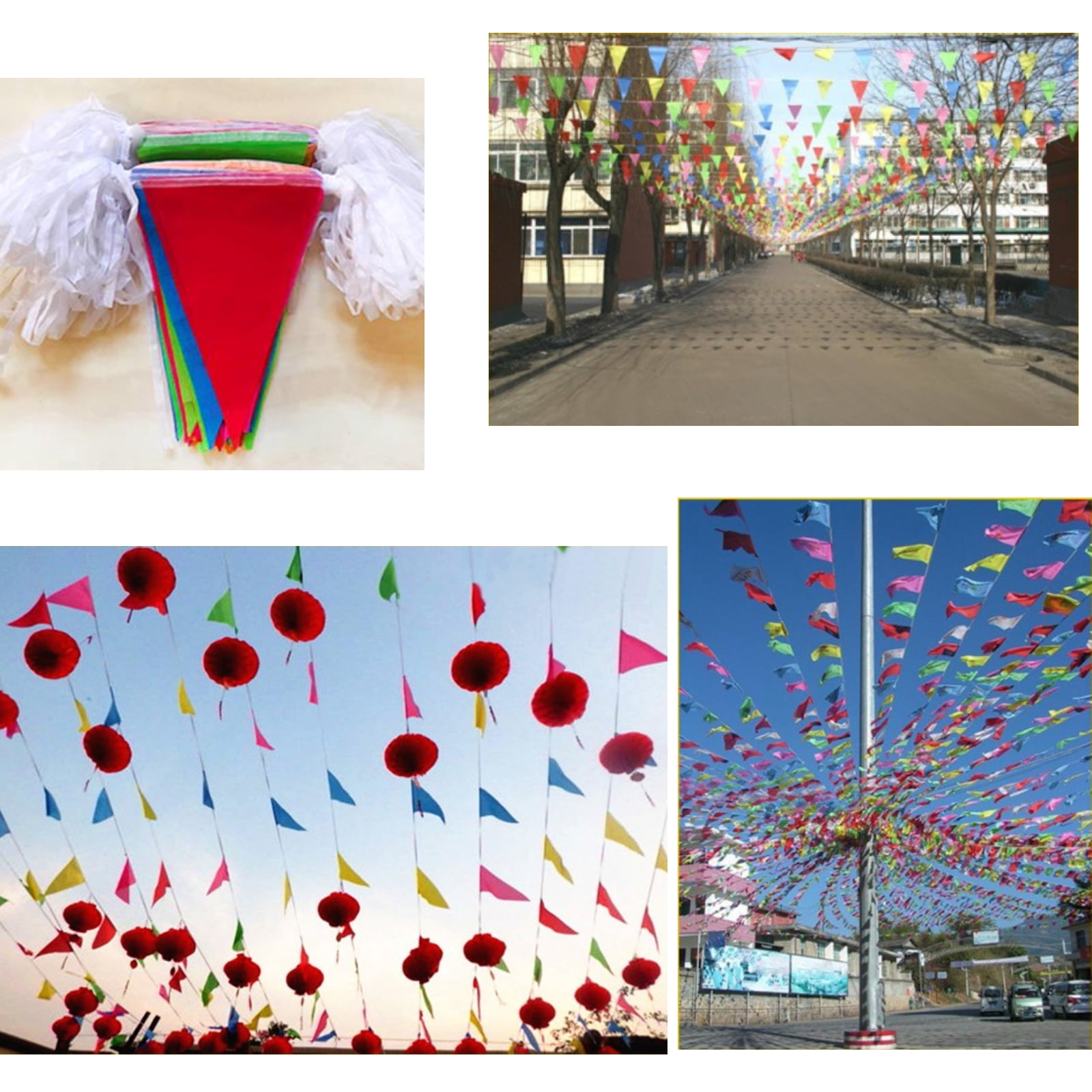 Durable 1181 ft Colorful Pennant Banner Flags, 720-Piece Nylon String for Outdoor Carnival & Party Decor