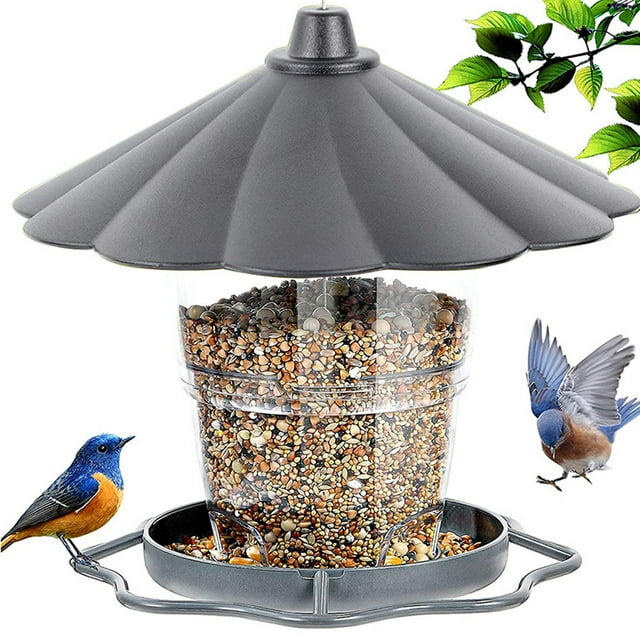 Comedero para pájaros salvajes, comedero para pájaros salvajes plegable para exteriores, comedero para pájaros, cenador panorámico, comedero para pájaros elegante y moderno Jadeshay A