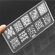 Nail Art Stamp Stencil Stamping Template Plate Set Tool Stamper Design Kit I4WA