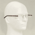 thumbnail image 3 of HBMYN Lightweight Rimless Reading Glasses Metal with Flexible Temple Clear Glasses for Men- Rectangular Anti Blue Blocker Reader Clear Lens 2.50, 3 of 7