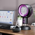 thumbnail image 2 of Portable Smoke Purifier Fan, Rechargeable Air Cleaner for Indoor, Desktop Smoke Extractor with Washable Filter for BBQ Hot Pot(Purple), 2 of 8