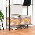 thumbnail image 3 of Yayeee Foldable Storage Basket for Shelves with Handles Waterproof Cloth Bins, Purple Retro Rainbow, 3 of 7