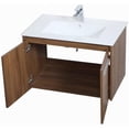 thumbnail image 3 of 30 inch Single Bathroom Floating Vanity in Walnut Brown, 3 of 14