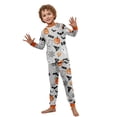 thumbnail image 3 of Halloween Family Pajamas Matching Set - 2 Piece Halloween Ghost with Pumpkin Print Top & Pants Sleepwear for Family Halloween Nights Blue Pajamas for 7 Years Pjs, 3 of 7