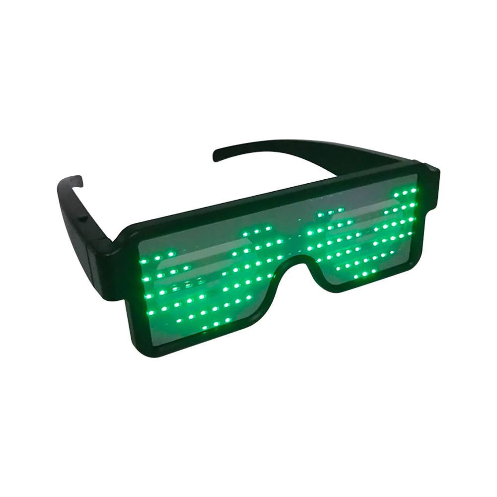 LED Costume Glasses Neon Glow Light Up Shutter Party Cosplay Sunglasses Eye wear 