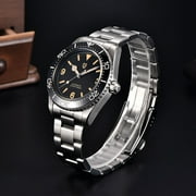 PAGANI DESIGN Automatic Mens Watches 40mm Vintage Stainless Steel Waterproof Mechanical Wrist Watches for Men NH35, Sapphire Dial Glass with AR Coating