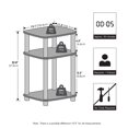 thumbnail image 3 of Furinno JUST Night Stand, 3-Tier Turn-N-Tube Nightstand with Open Shelf, Round Curve Corner Side Table, End Table, Easy Assembly, for Living Room, Bedroom, French Oak, 3 of 4