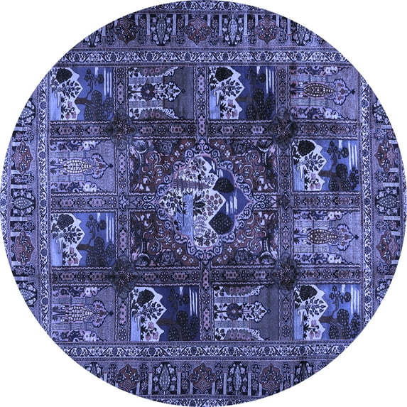 Ahgly Company Indoor Round Persian Blue Traditional Area Rugs, 8' Round