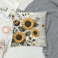 thumbnail image 2 of JRXY  Throw Pillow Cover Vintage Sunflowers Yellow Floral Green Leaf Rustic Wood Antique Wall Grunge Art Decor Lumbar Pillow Case Cushion for Sofa Couch Bed Standard Queen White, 2 of 5