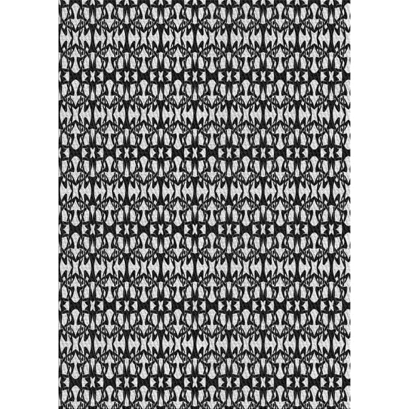 Ahgly Company Machine Washable Indoor Rectangle Transitional Midnight Gray Area Rugs, 6' x 9'
