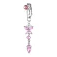thumbnail image 1 of Butterfly Belly Ring, Dangle Belly Ring in Pink, Stainless Steel, 1 of 8