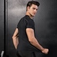thumbnail image 4 of Graflsoa Men's PRO Compression Short Sleeve for Gym, Running & Training - Black, Grey, White - XXL Size, 4 of 7