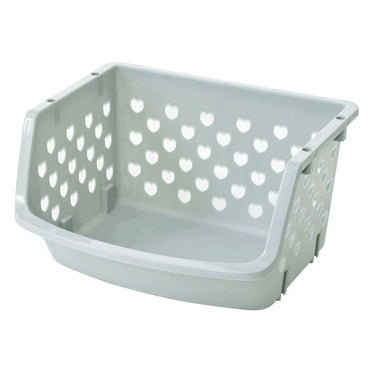 ZJDOAK Plastic Stackable Storage Bins for Pantry - Stackable Bins For Organizing Food, Kitchen, and Bathroom Essentials, Small Open Front Storage Bins