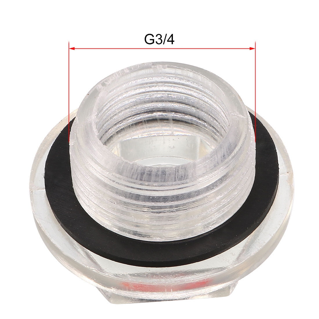 2 Pcs G3/4 Thread Diameter Air Compressor Fittings Clear Plastic Oil Sight Glass 