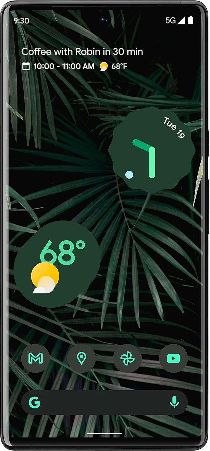 Restored Google Pixel 6 Pro 5G, 128GB, Stormy Black - Unlocked (Refurbished)