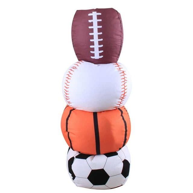 Silla de puf de almacenamiento, funda de puf de 18 pulgadas con cremallera para niños, juguetes de peluche, juego