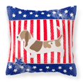 thumbnail image 1 of Almohada decorativa de tela Patriotic Basset Hound de Caroline's Treasures USA BB3302PW1414, 14Hx14W, multicolor Caroline's Treasures BB3302PW1414, 1 of 1