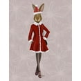 thumbnail image 2 of Fab Funky 12x14 Black Ornate Wood Framed with Double Matting Museum Art Print Titled - Christmas Christmas Fashion Bunny, 2 of 4