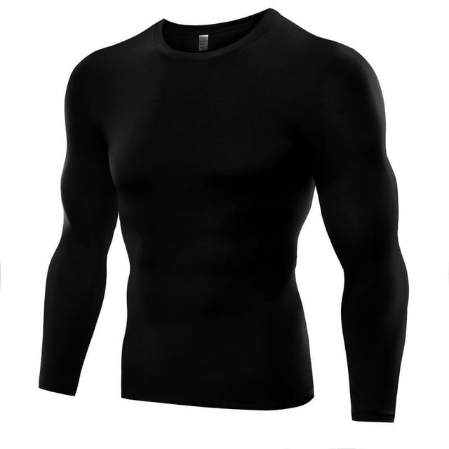 PENGXIANG Men‘s Compression Shirts Baselayer Crewneck Long-Sleeve Dry Fit T-Shirts Tops Tees Plus Size 6 Colors
