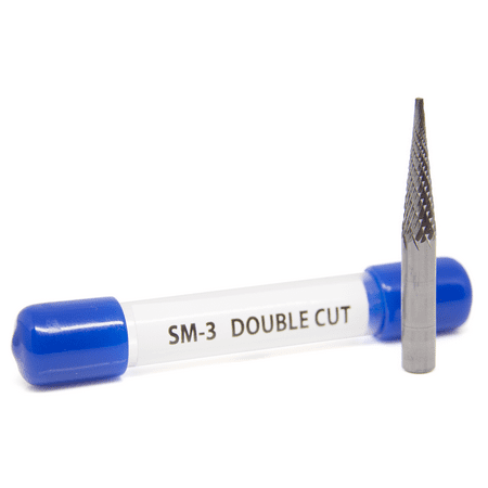 - SM-3 Pointed Cone Shape - Premium Double Cut Tungsten Carbide Burr 1/4