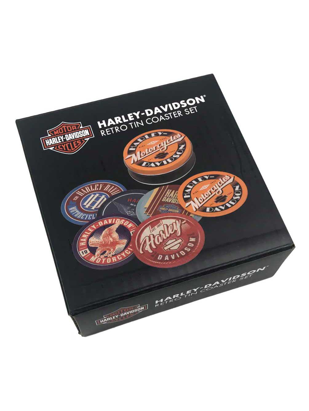 Bar Ware HDL-18589 Harley Davidson Retro Tin Coaster Set Free Shipping 