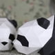 thumbnail image 3 of FELTECHELECTR 1 adorable modelo de papel estereoscópico 3D de panda, adorno decorativo moldeado a mano, juguete geométrico de origami (papel iridiscente)., 3 of 6
