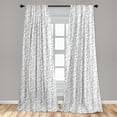 thumbnail image 5 of Ambesonne Tattoo Curtains, Moons Circles Sticks Drawing, Pair of 28"x95", Black White, 5 of 5