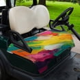 thumbnail image 2 of Golf Cart Seat Covers for 2 Seater,Colorful Pigment Microfiber Cart Seat Towel Blanket,Abstract Color Block Oil Painting Absorbent Breathable Non Slip Bench Seats Protector for Golf Course 51"x31", 2 of 9