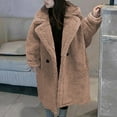 thumbnail image 2 of Girls' Sherpa Fleece Long Coat Notch Collar Warm Long Peacoat Fuzzy Warm Overcoat for Fall Winter Daily & Outdoor Wear 2-8Y, 2 of 4