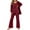 Wine, variant on Dealovy Womens 3 Piece Pajama Sets Camisole Tops High Waist Pants Button Cardigan Loungewear Outfits