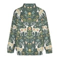 thumbnail image 4 of Lightweight Jacket for Men - Deer And Flowers Cuteness Casual Zip Up Bomber Jacket Men Spring Fall Windbreaker Coat with Pocket, 4 of 6