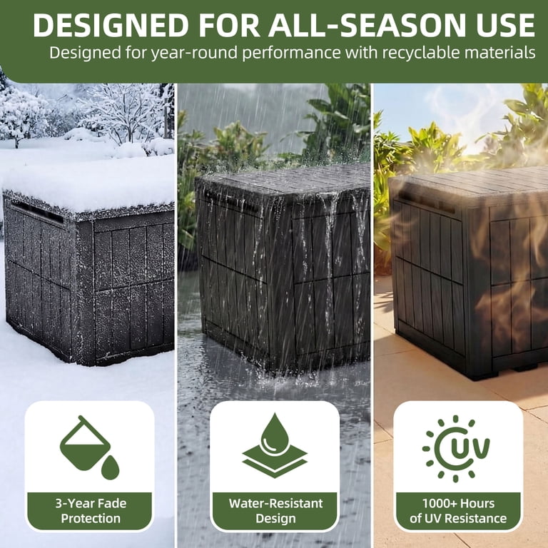 Dextrus 200-Gallon XL Resin Deck Box, Black photo 4
