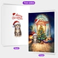 thumbnail image 2 of Merry Christmas Manx Santa Hat Xmas Tree Winter Holiday 5x7in Folded Greeting Card Cat Lover Kitten Owner Gifts Single Note Card with Envelope - 01013, 2 of 5