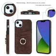 thumbnail image 5 of K-Lion Compatible with Apple iPhone 14 6.1 inch Phone Case with Metal Ring Kickstand,Drop Protection ID Credit Card Slots Holder Premium PU Leather Protective Cover,Coffee, 5 of 10