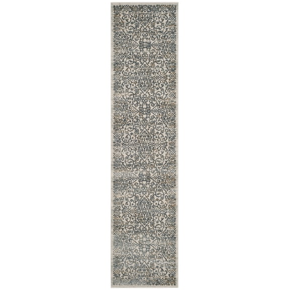 SAFAVIEH Princeton Xavier Abstract Runner Rug, Cream/Slate, 2' x 7'