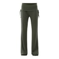 thumbnail image 5 of No Boundaries Ruched Foldover Flare Pants, Women’s, 5 of 5