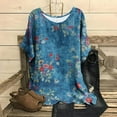 thumbnail image 2 of Mujer suelta casual manga corta cuello redondo estampado casual blusa camiseta túnica tops Fridja  ghk4506, 2 of 6