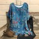 thumbnail image 2 of Mujer suelta casual manga corta cuello redondo estampado casual blusa camiseta túnica tops Fridja  ghk4504, 2 of 6