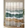 thumbnail image 4 of Abstract Wave Shower Curtain, Lines Green White Brown Ombre Modern Art Waterproof Shower Curtain Set with 12 Hooks Lightweight Washable Fabric Shower Curtains for Bathroom 36x72 Inches, 4 of 6
