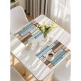 thumbnail image 5 of Blue Beige Brown Vintage Placemats Set of 6, Retro Farmhouse Elegant Pastoral Placemats for Dining Table, Place Mats for Kitchen Tabletop, Waterproof Wipeable Dining Table Mats Set, 5 of 9