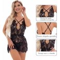 thumbnail image 2 of XmhyTop Baby Doll Mujer Erótico, Lenceria con Tanga y Camisón, Noches Románticas, El estilo A,Talla XL Negro, 2 of 5