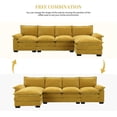 thumbnail image 3 of Tabaray 118"Convertible Sectional Sofa L Shaped, Chenille Upholstered Cloud Sofa with Double Cushions, Reversible Chaise Lounge, 5 Seats Sleeper Sofa Couch for Living Room Sets, Apartment Furniture, 3 of 9