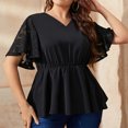 thumbnail image 5 of Kadahis Womens Plus Size Shirts Half Sleeve V Neck Blouses Tunic Tops XL-4XL, 5 of 5