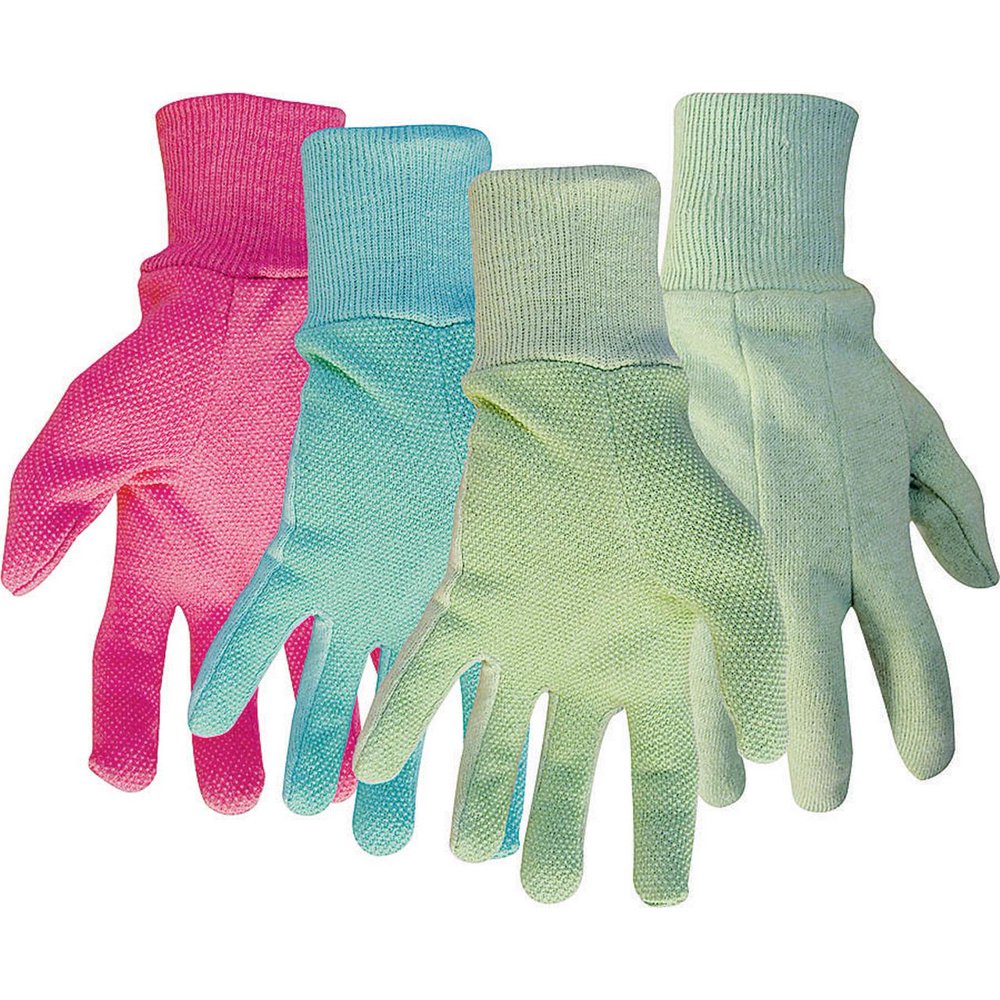 BOSS Mfg 738 Gloves, Ladies, Garden, Jersey With PVC Dots, Large